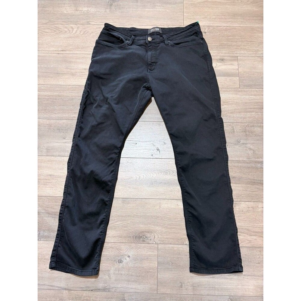 Du/er Duer Jeans Mens Size 36x32 N2X Relaxed Taper No Sweat Pants Black Stretch